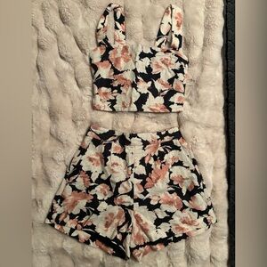 Abercrombie & Fitch Black and Pink Floral Set